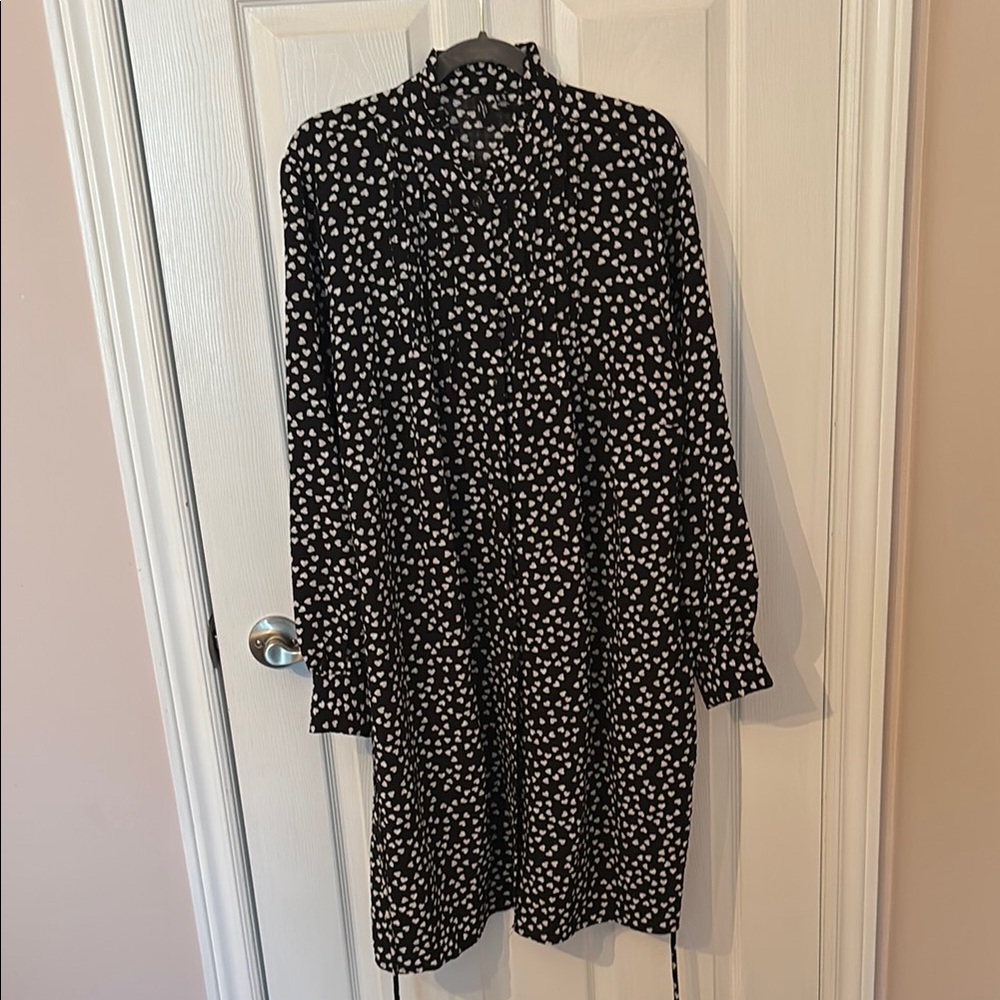 Elegant Black and White Polka Dot Dress